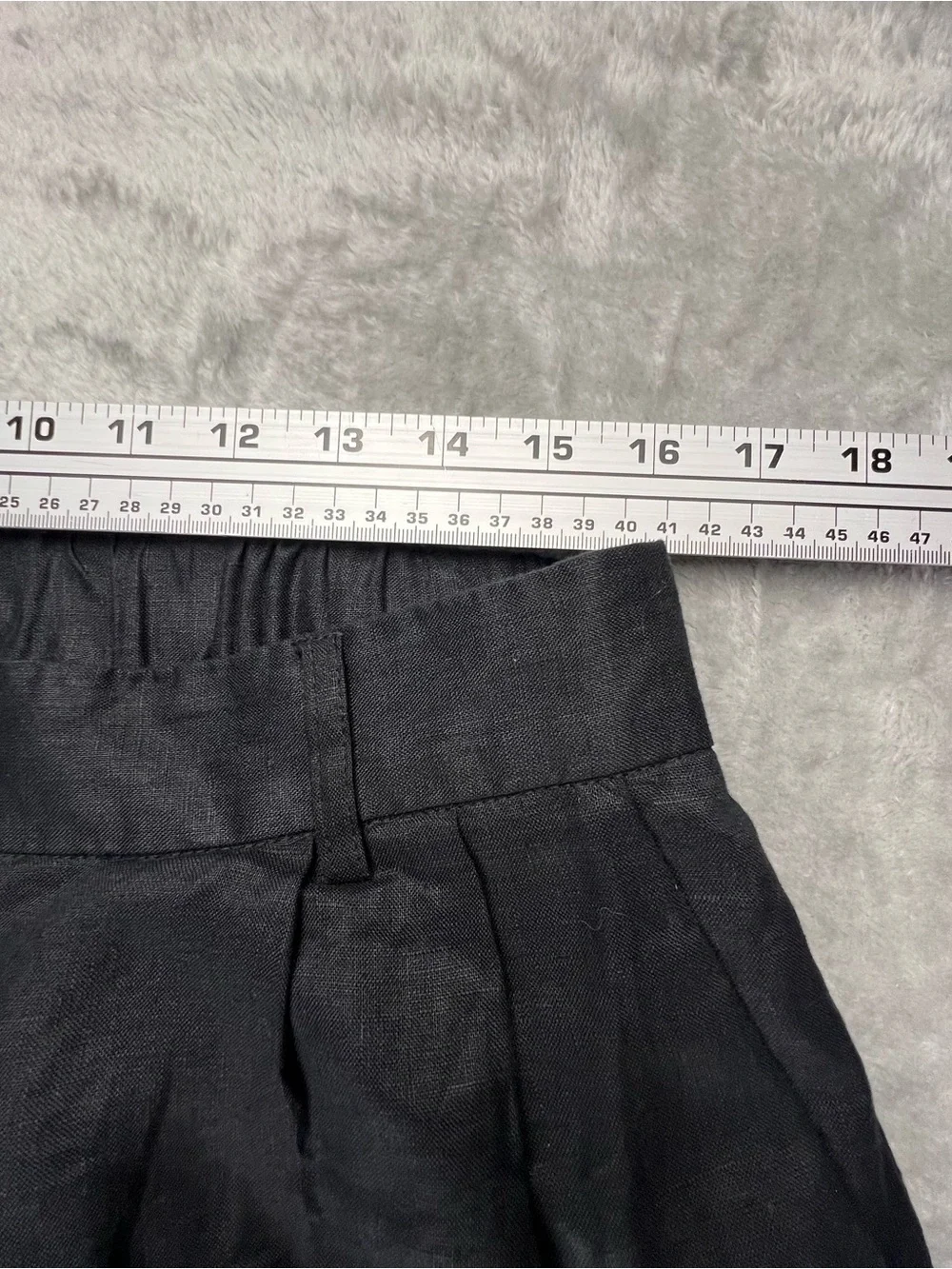 Quince 100% European Linen Wide Leg Pant Womens Size 12 Elastic Waist High Rise